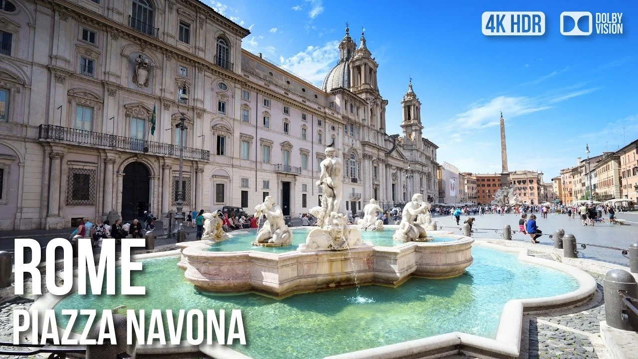 Passeio a Pé em Roma: das Fontes Deslumbrantes da Piazza Navona até o Pantheon (4K HDR)