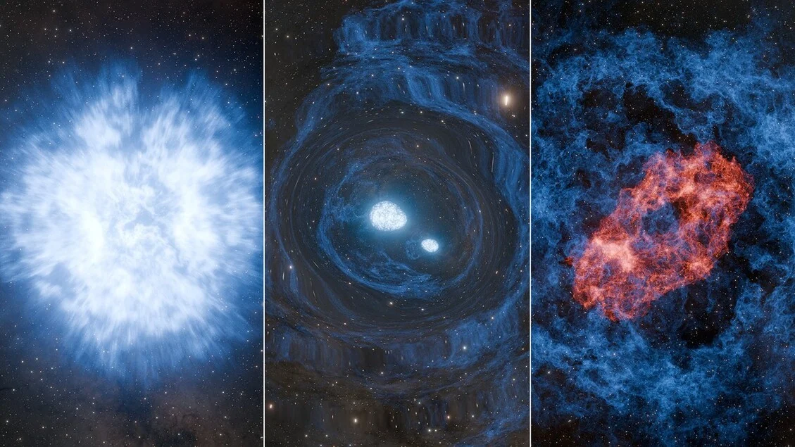 Ondas gravitacionais dão primeiro indício de uma 'superkilonova': dupla explosão estelar detectada