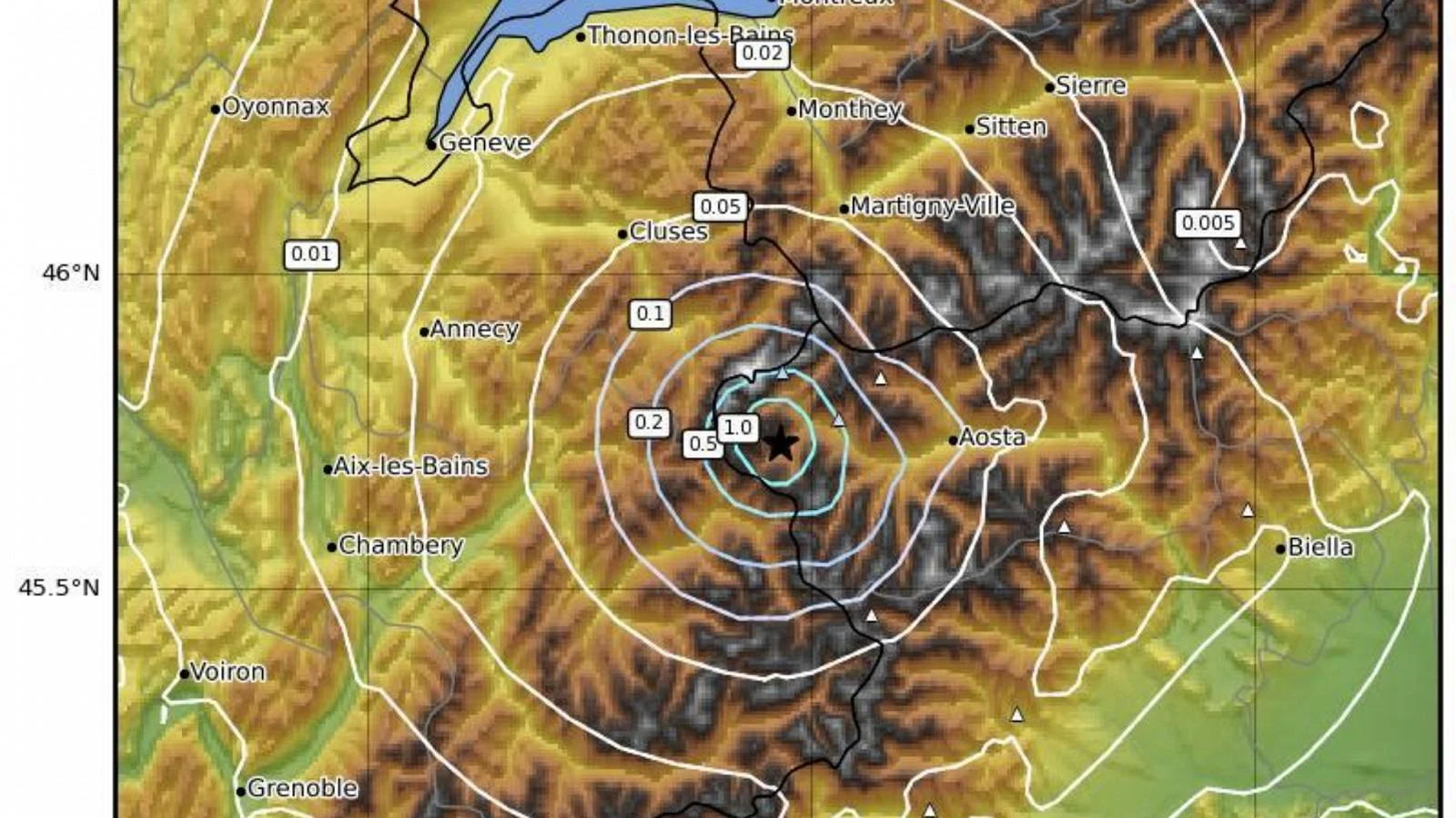 Terremoto de magnitude 3.4 atinge a Alta Valle d'Aosta com epicentro próximo a La Thuile