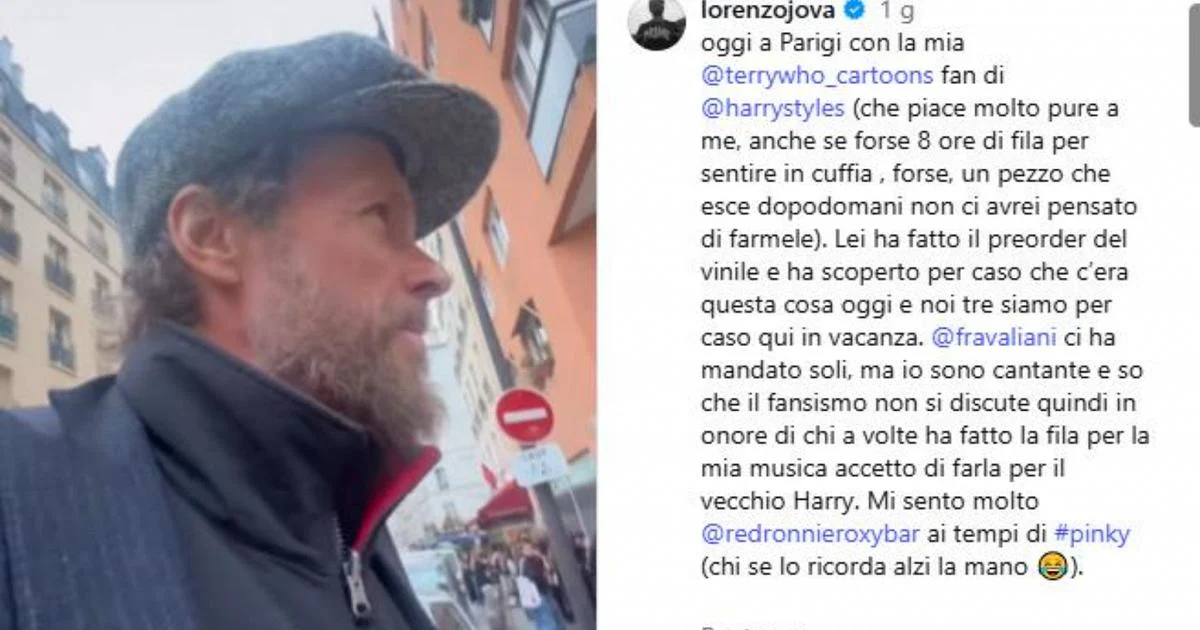 Jovanotti em Paris com a filha faz fila por Harry Styles: “O fansismo não se discute”